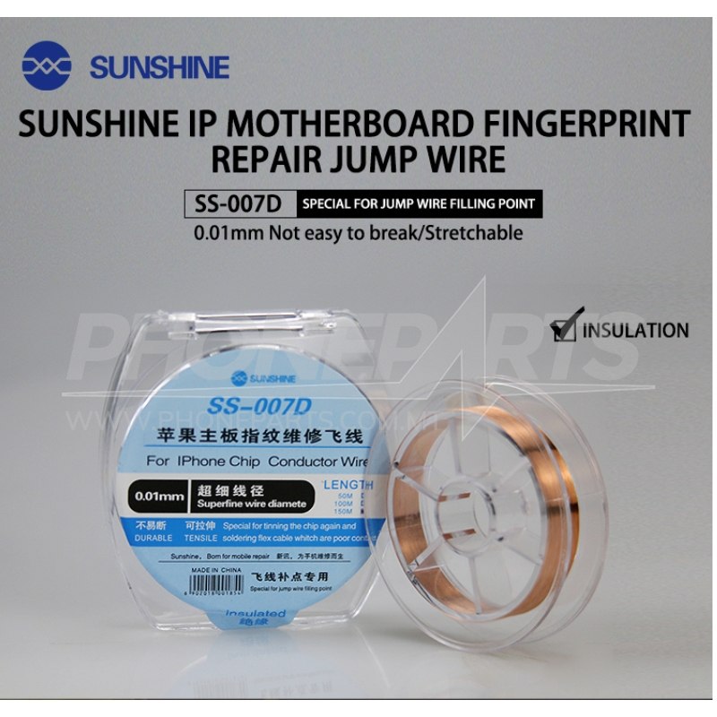 Sunshine SS-007D Superfine Insulated /& Durable Jumper Conductor Wire 0.01mm