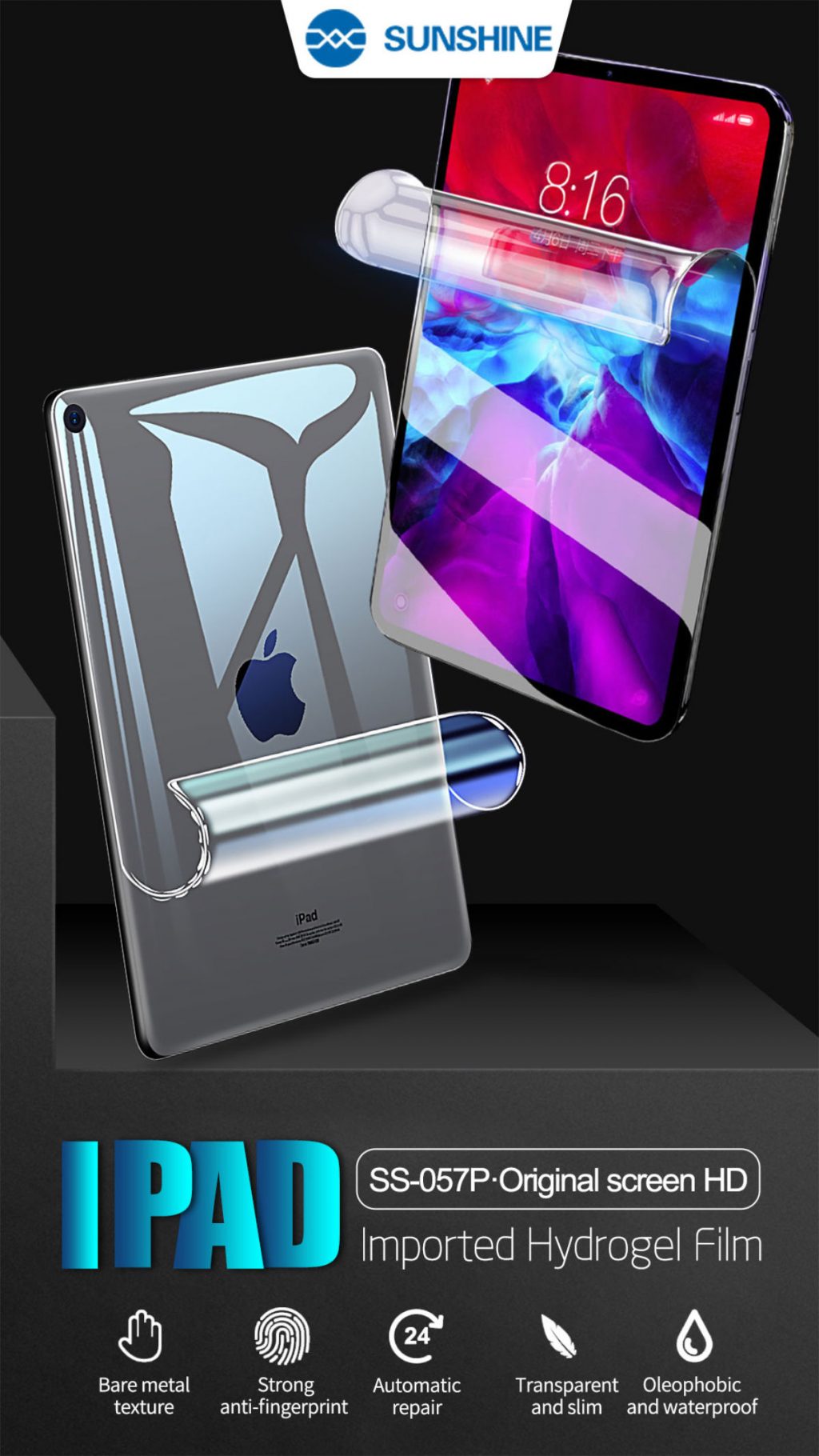 HYDROGEL FILM FOR TABLET & IPAD SUNSHINE SS057P(20 PCS PACK) Phoneparts